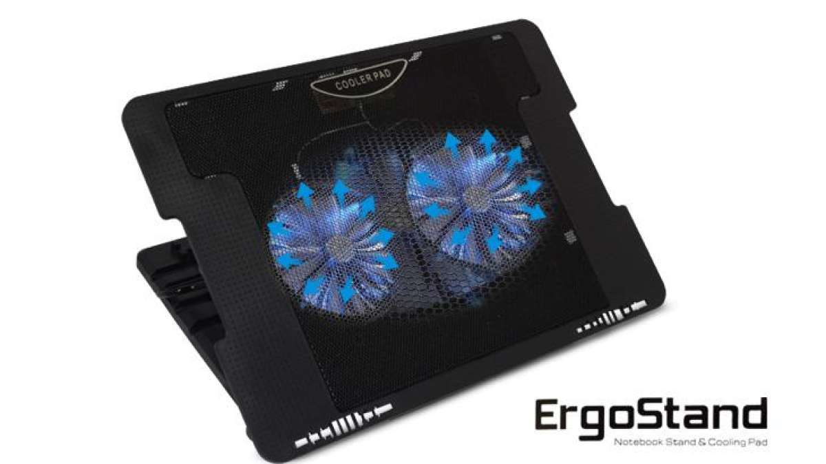 ErgoStand Dual / Double Fan Notebook Stand and Laptop Cooling Pad For 9'' inch to 17'' inch