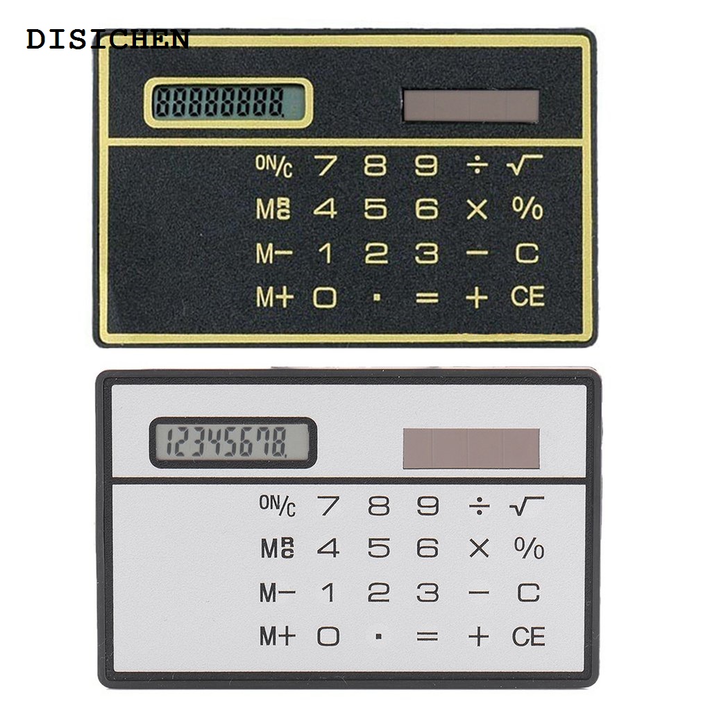 DISICHEN Fashion Solar 8 Digit Calculator Slim Solar Calculator with Touch Screen Credit Card Design Mini Size Portable Slim Computer
