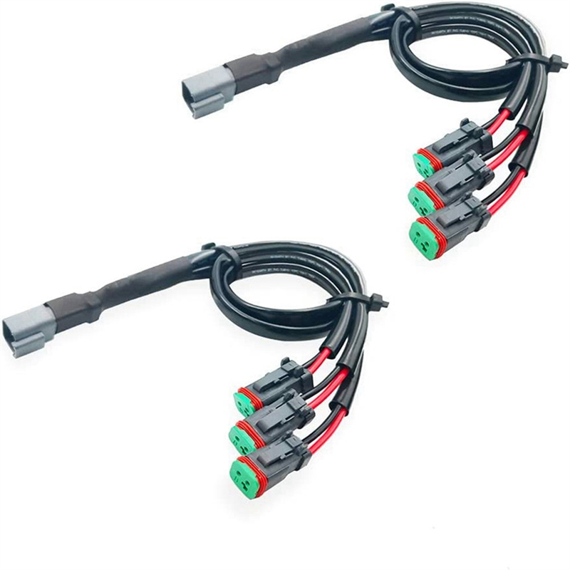 2 Lead 3 In1 Deutsch Dual Outputs DT DTM Female Connector Socket Adapters for LED Fog Light