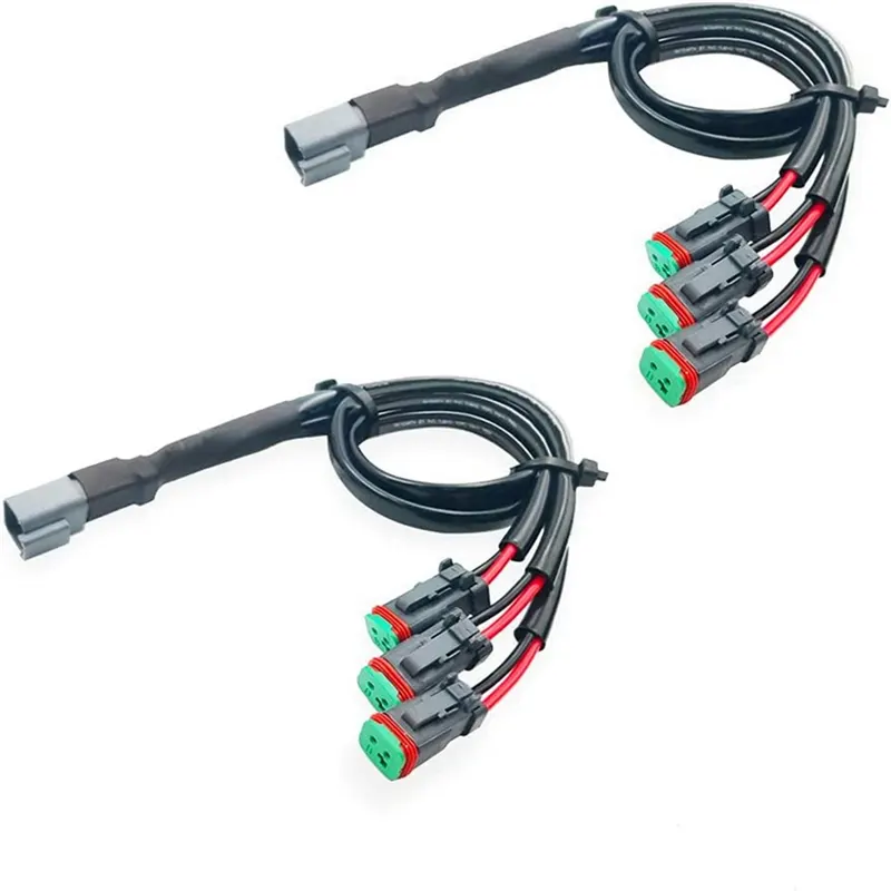 2 Lead 3 In1 Deutsch Dual Outputs DT DTM Female Connector Socket Adapters for LED Fog Light