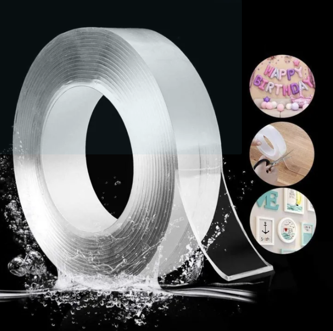 Double Sided Multifunction Transparent Silicon Ivy Grip Tape | Strong Viscosity Dual Sided Multipurpose Easy To Use IVY Grip Tape 3 meter, 1inch