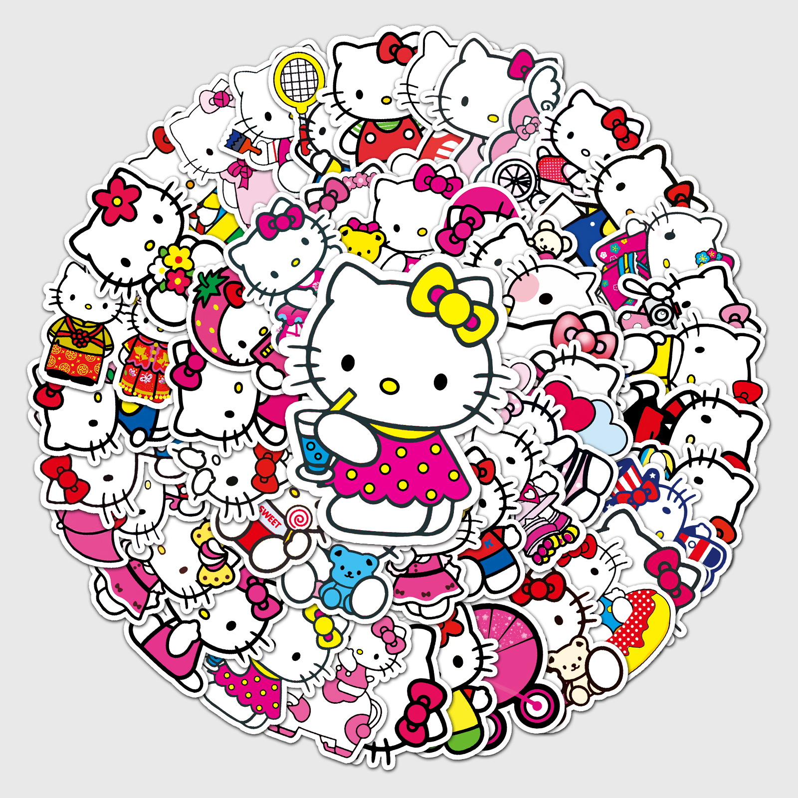 Artsy Home 25/50pcs Hello Kitty Sticker Cute Stickers for Laptops and Skateboards Cellphone Guitar
