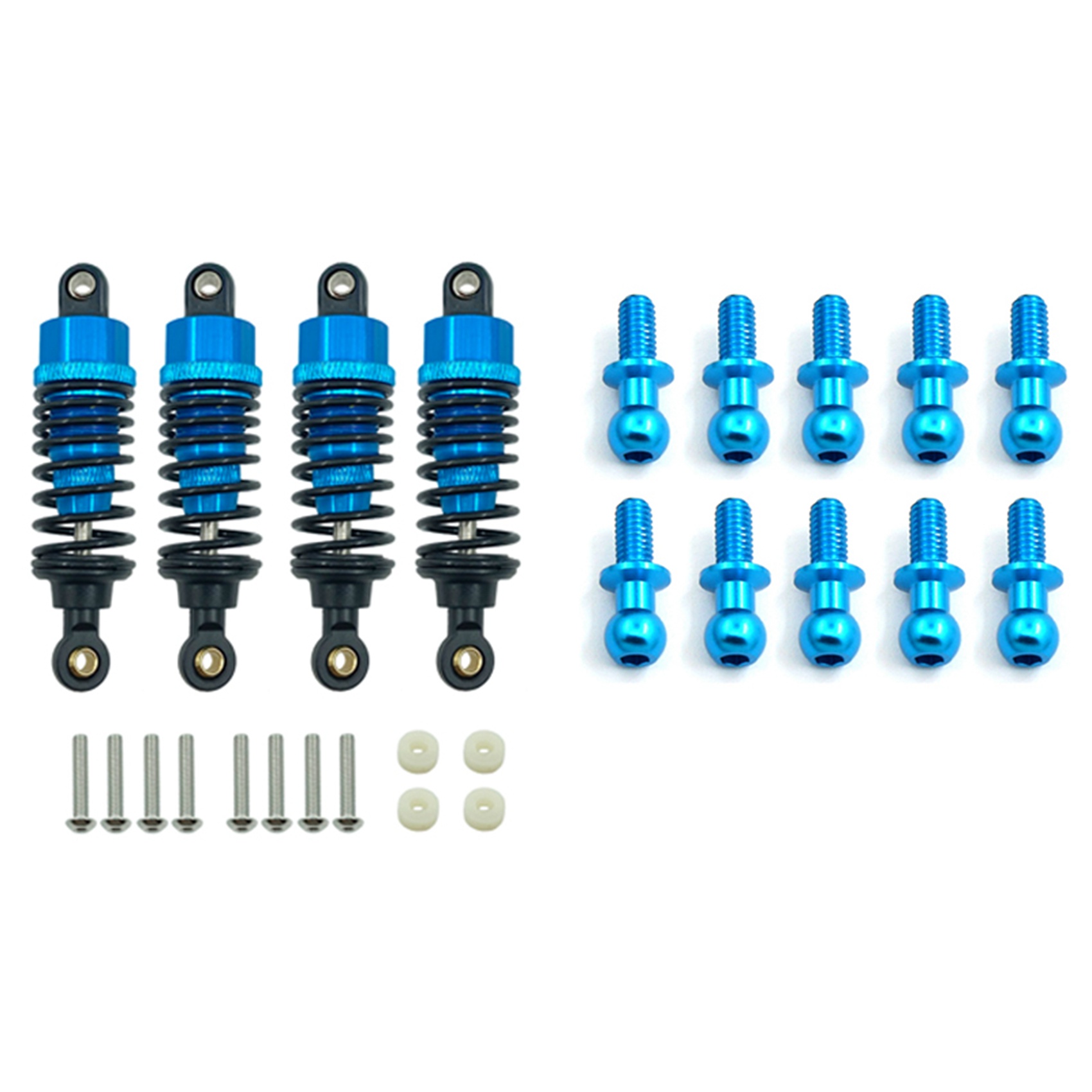 FORIDE 2 Set RC Car Part: 1 Set Aluminum Alloy Shock Absorbers Damper Set & 1 Set M3 Metal Hex Ball Head Screws