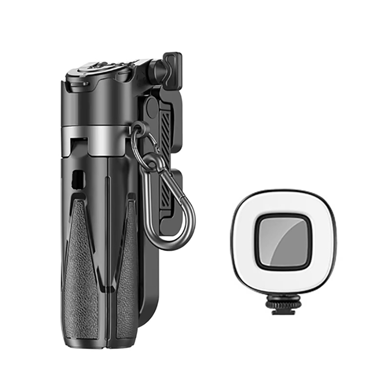 P15 Mini Selfie Stick Tripod with Extendable Handle, Remote, and Light for Professional Vlogging