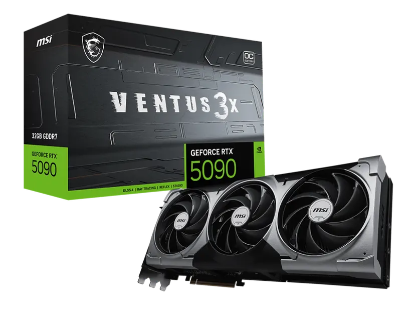 MSI RTX 5090 32G Ventus 3X OC Graphics Card (32GB GDDR7 | 512-bit | 2452 MHz Core Clocks | Triple FAN)