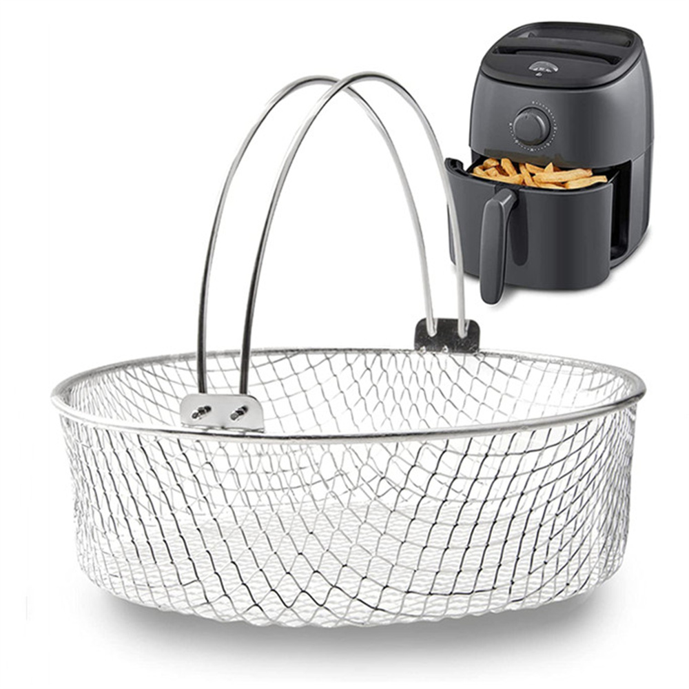 8 Inch Air Fryer Basket 304 Stainless Steel Air Fryer Accessories Replacement Mesh Basket Air Fryer Basket