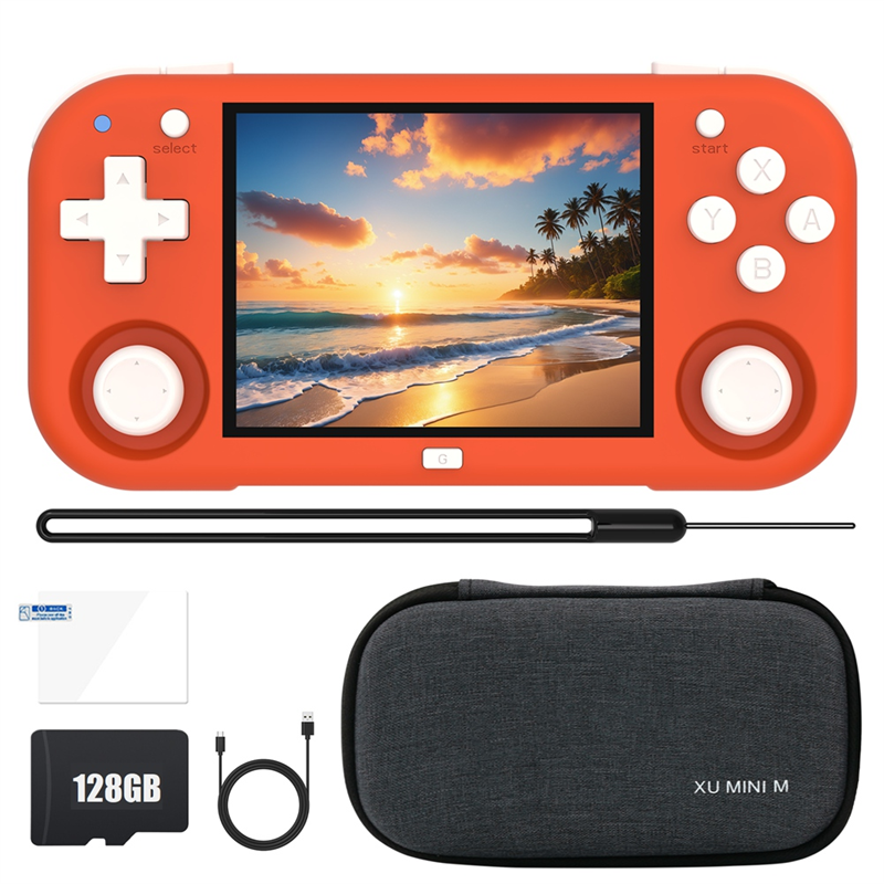 XU Mini M Game Console 128GB 11700 Games 2.8 Inch IPS Linux Handheld Game Players Retro Video Game for Kids B