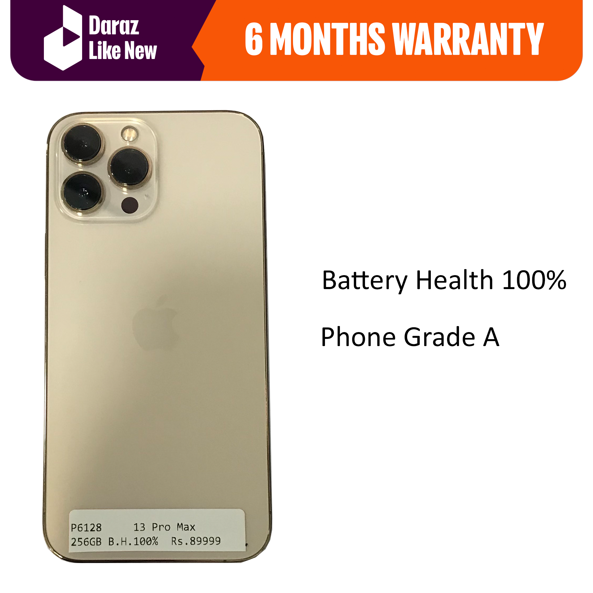 ( Renewed ) Apple iPhone 13 Pro Max - 256 GB Gold - NTA / MDMS Approved
