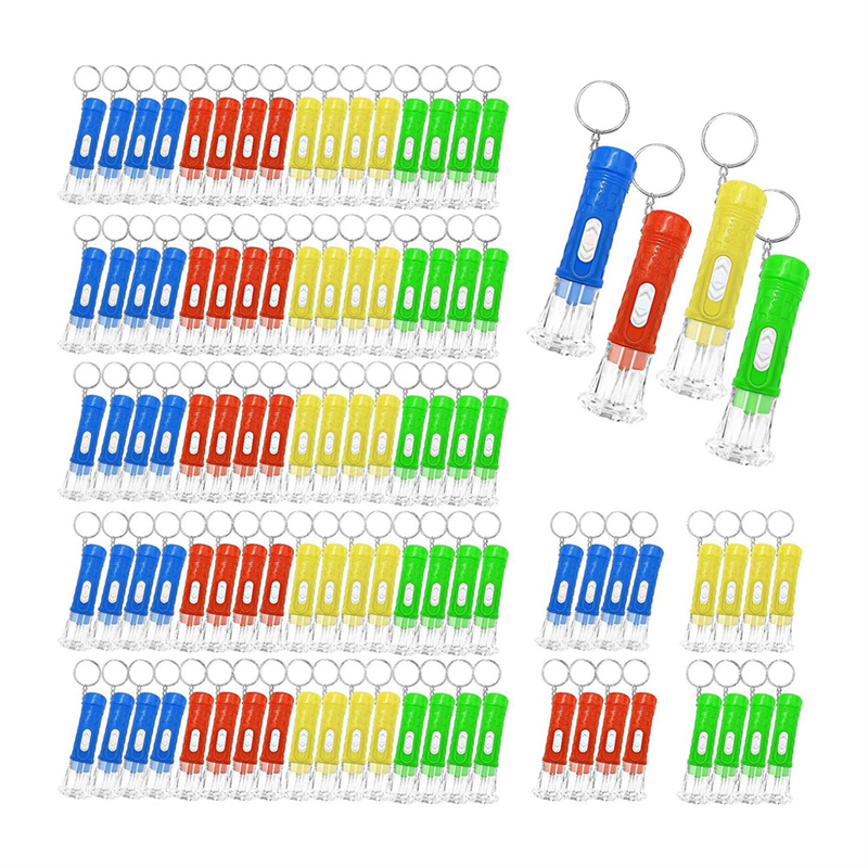 NAMUNY 100 Pcs Mini Flashlight Keychain Bulk Mini Keychain LED Small Flashlights for Kids Adults Hiking Camping Stuffers Home