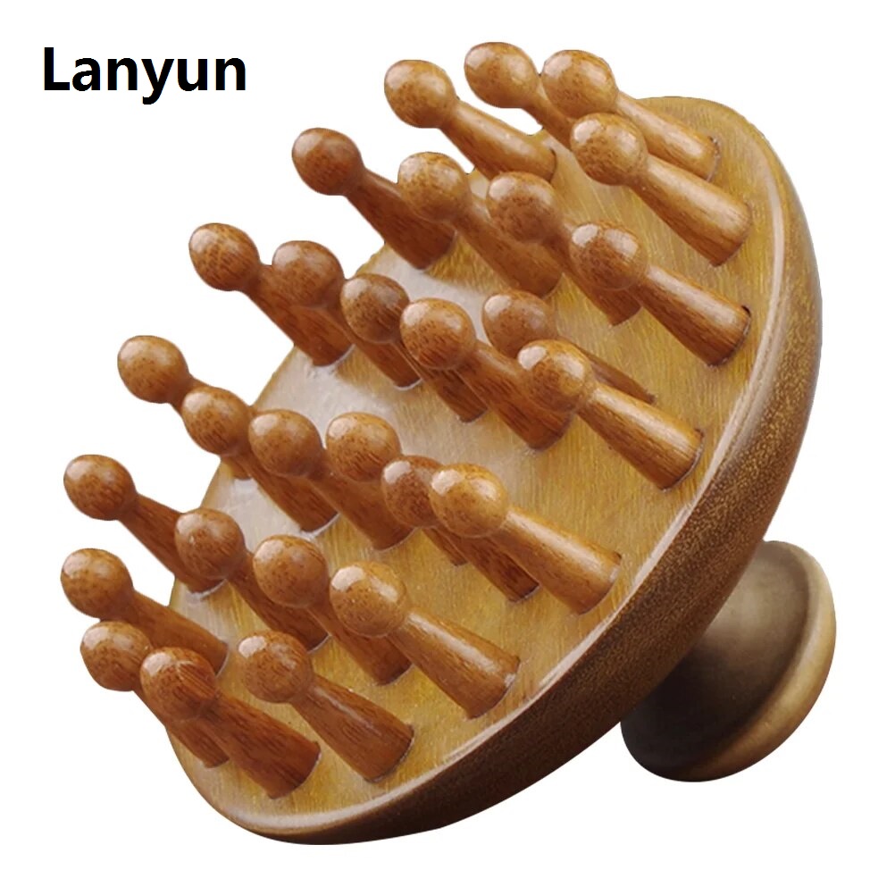 Lanyun Wooden Massage Comb Handheld Wood Comb Head Fashion Massage Comb Scalp Comb Portable Hair Brush