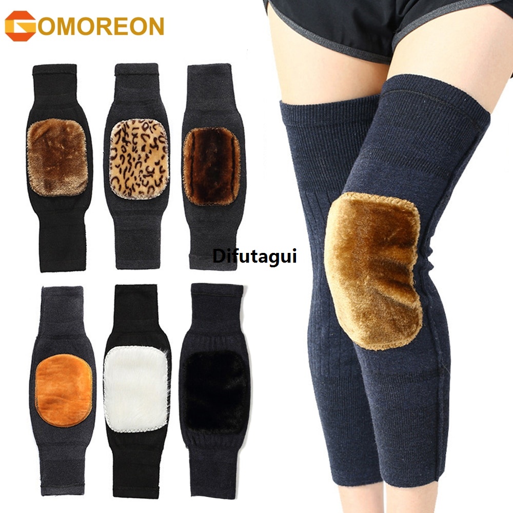 Difutagui New specials Men Women Thick Wool Leg Warmers Winter Rheumatic Arthritis Original Knee Braces Leggings Leg Sleeves Ski Cycling Running Knee Wraps