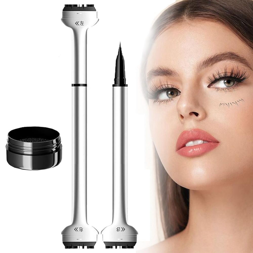 New Upgraded Waterproof Lower Lash Stamp Set Quick Dry Easy to Use Silicone Eyelash Stamp Double Head 0.01mm tip Lower Lash Stamp with Ink