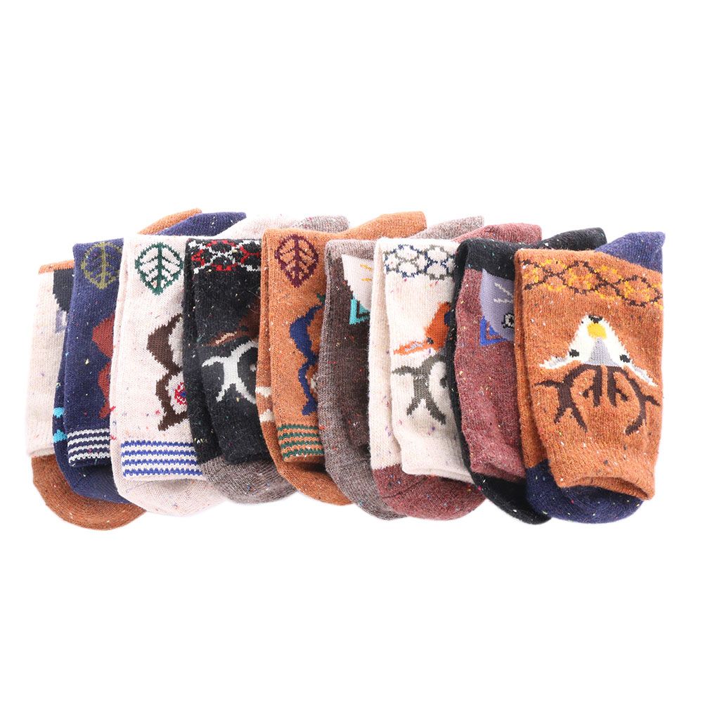 1 Pair Casual Fashion Animal Print Cartoon Cute Warm Wool Socks Cat Deer Owl Thick