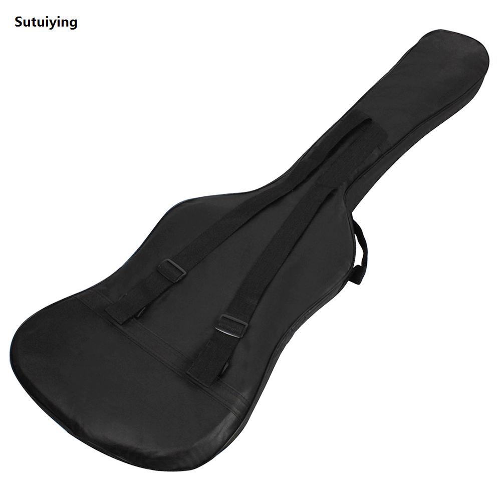 Sutuiying Electric Bass Guitar Bag Backpack 20mm Padded New style for Electric Bass and Guitar Black