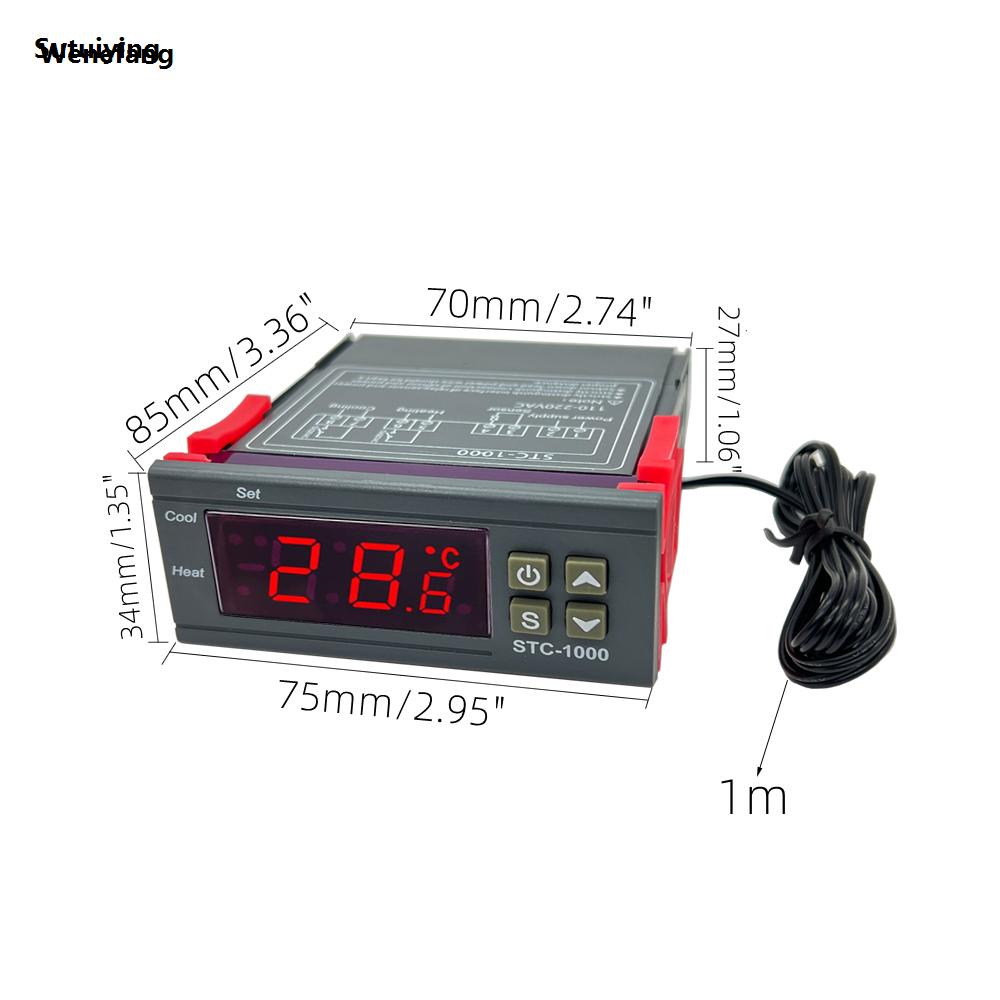STC-1000 220V 12V 24V Digital Temperature Controller Thermostat Thermoregulator incubator Relay LED 10A Heating Cooling tools