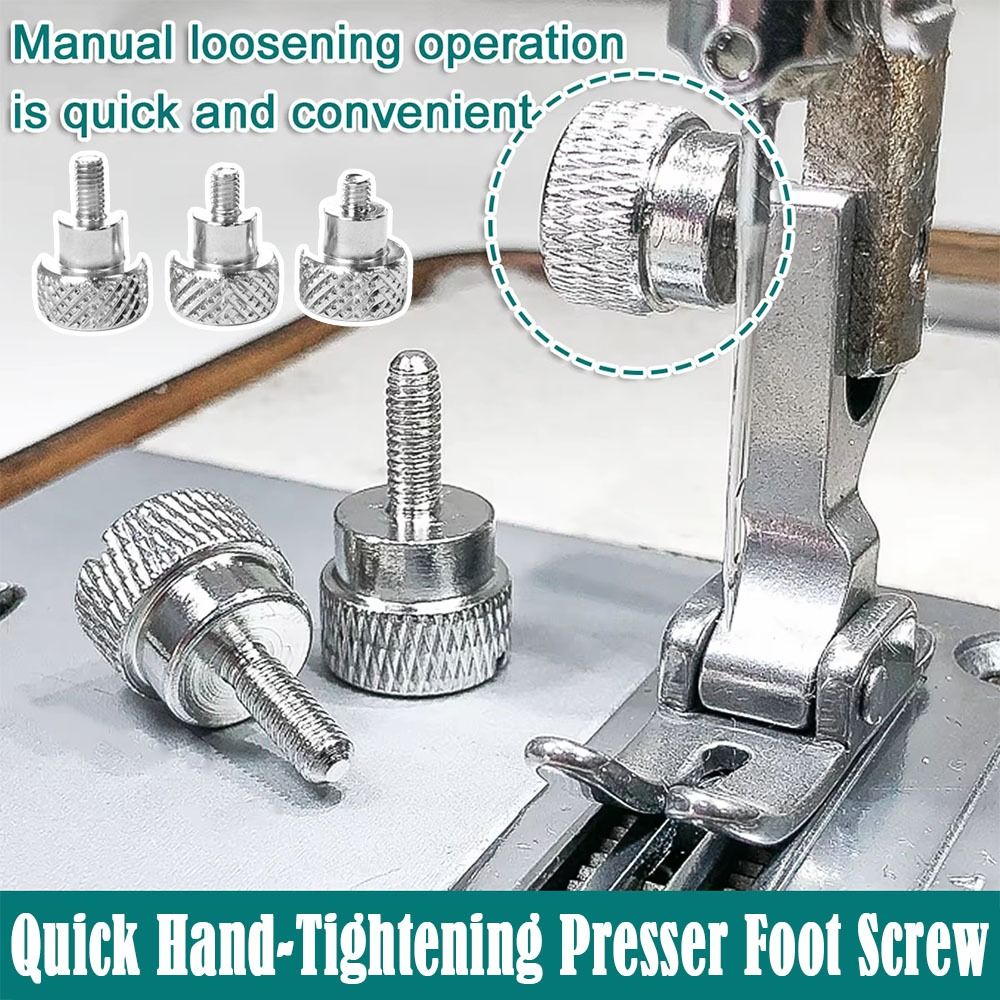 Durable Quick Presser Foot Screw Hand-Tightening Steel Hand-Tightened Bolts Presser Foot Mounting Screws Universal
