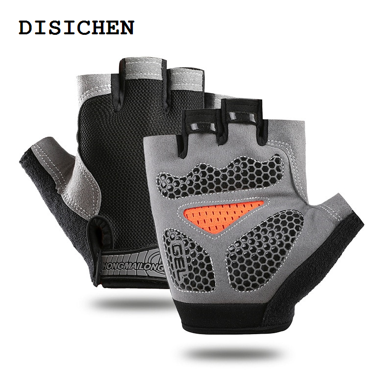 DISICHEN Hot Selling Half Finger Gel Cycling Gloves Men Women Breathable Anti-slip MTB Bike Bicycle Gloves Summer Gym Yoga Sport Training Hand Gloves