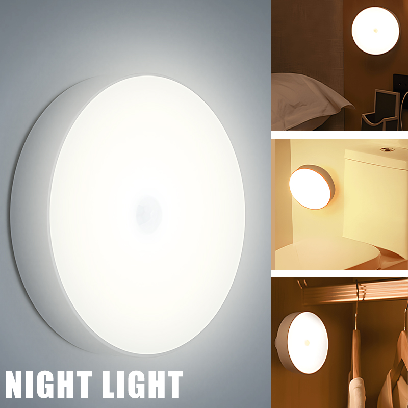 USB Rechargeable LED Motion Sensor Night Light - Perfect for Bedroom, Kitchen Cabinet, and Children's Night Light-SB2124