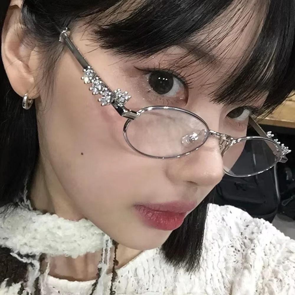 Convenient Bling Sunglasses Y2k Oval Women Sunglasses Steampunk Fashion Retro Frame Eyewear Unisex