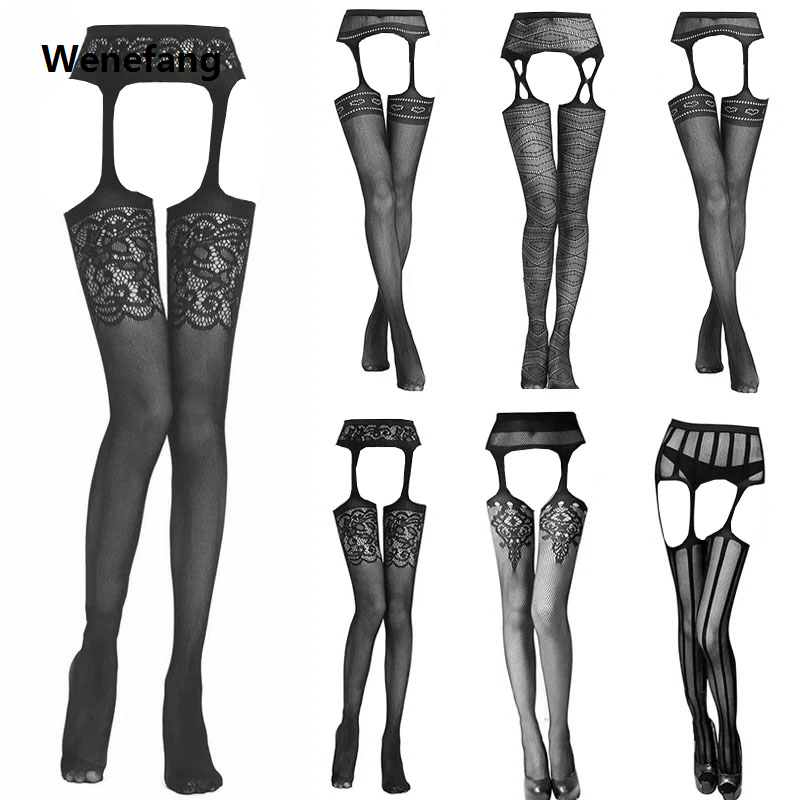 Wenefang SIMPLEJWEL Fishnet Garter Belt Stocking Suspender Original Pantyhose Tights Thigh High Summer Hot