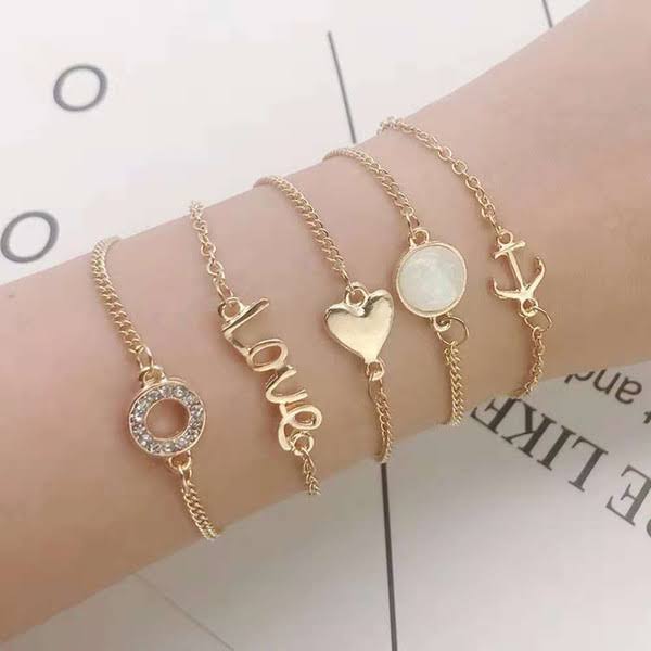 ANX 5 Layered Trendy Set Bracelet For Women