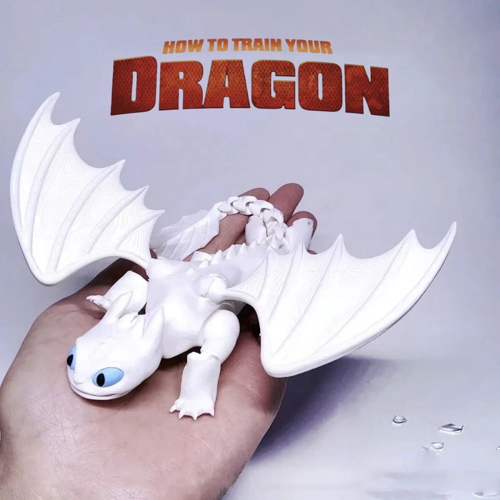 Flying Dragon Ornament Cartoon 3D Toothless Dragon Figure Cute Lovely Night Fury Dragon Figure Q Version 15cm Toothless Joint Model Office Decor