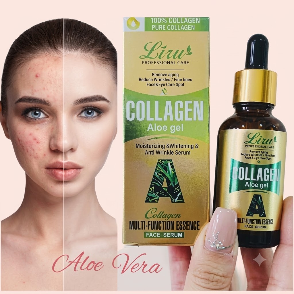 30ML Liru Hydrating Nourishing Facial Skin Care Essence Hyaluronic Acid & Aloe Vera Soothing Face Serum