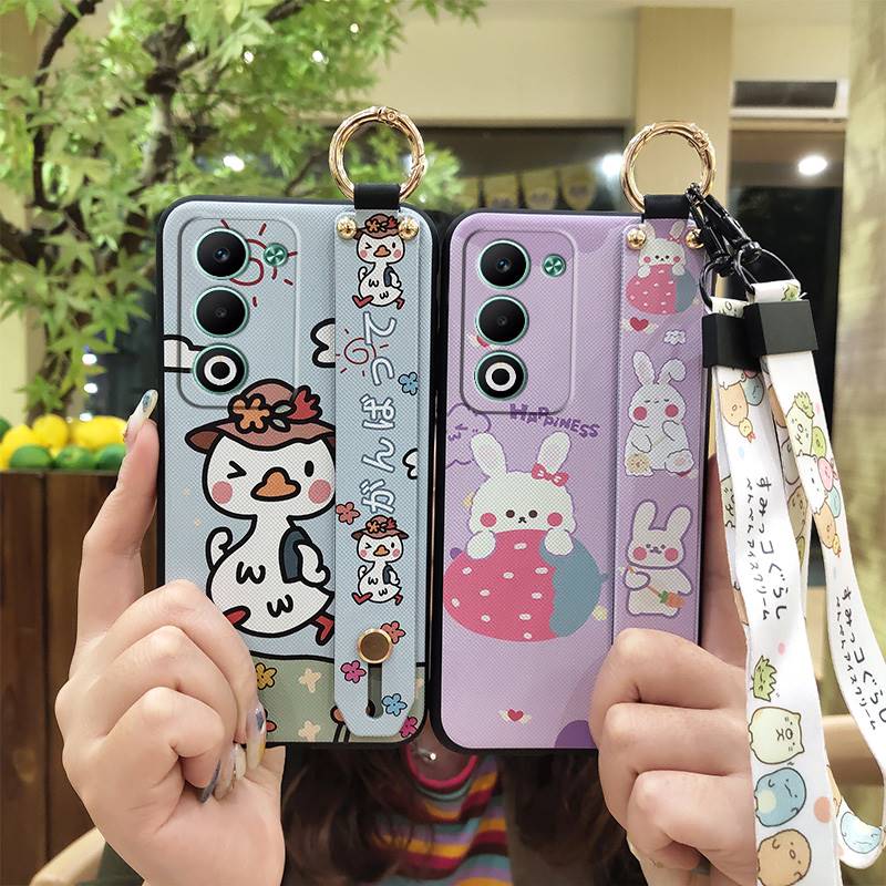 Lanyard Wrist Strap Phone Case For OPPO A5 5G/4G 2025 Global Waterproof Silicone Ring Anti-dust Shockproof Wristband