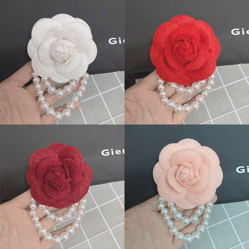 New Fashion Camellia Flower Brooch Pins Vintage Wool Lapel Pins Korean Style Shirt Collar Accessories Jewelry Brooches