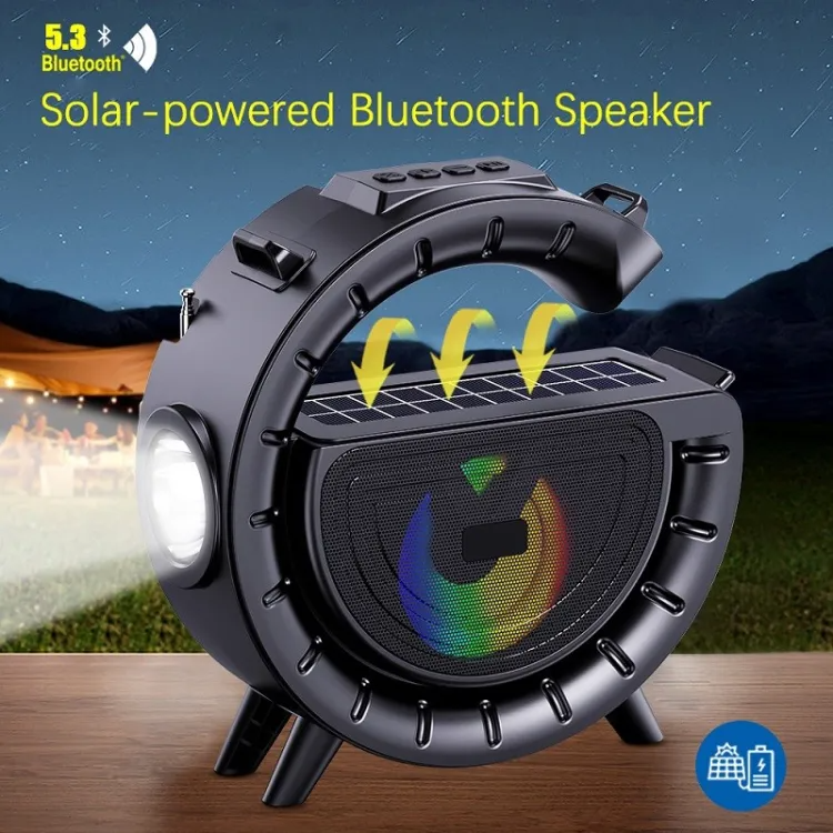 Bluetooth Speaker Flashlight Solar Player Outdoor Convenient Wireless Card Insertion Speaker Hands-free Call U Disk Playback