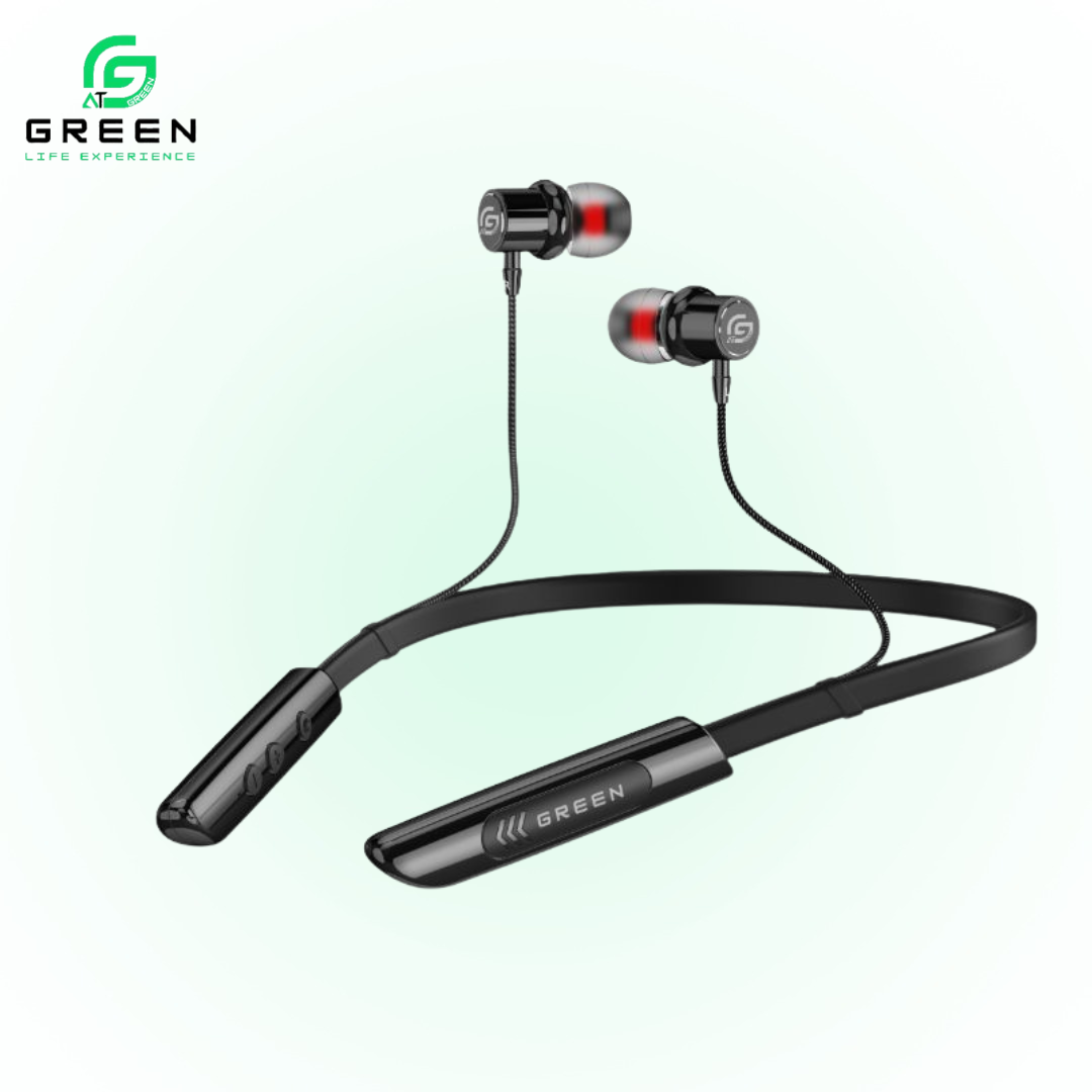 Green Audio Mag Neckband | Magnetic Ear-Buds | Magnetic Power On-Off | Noise Reduction Echo Cancellation | 40 Hours Music Time | X-Bass Heavy Bass | Call Vibration | Voice Activated Dialing | BT version 5.3 | F-10 Horn Driver | 300mAh Capacity | type-c