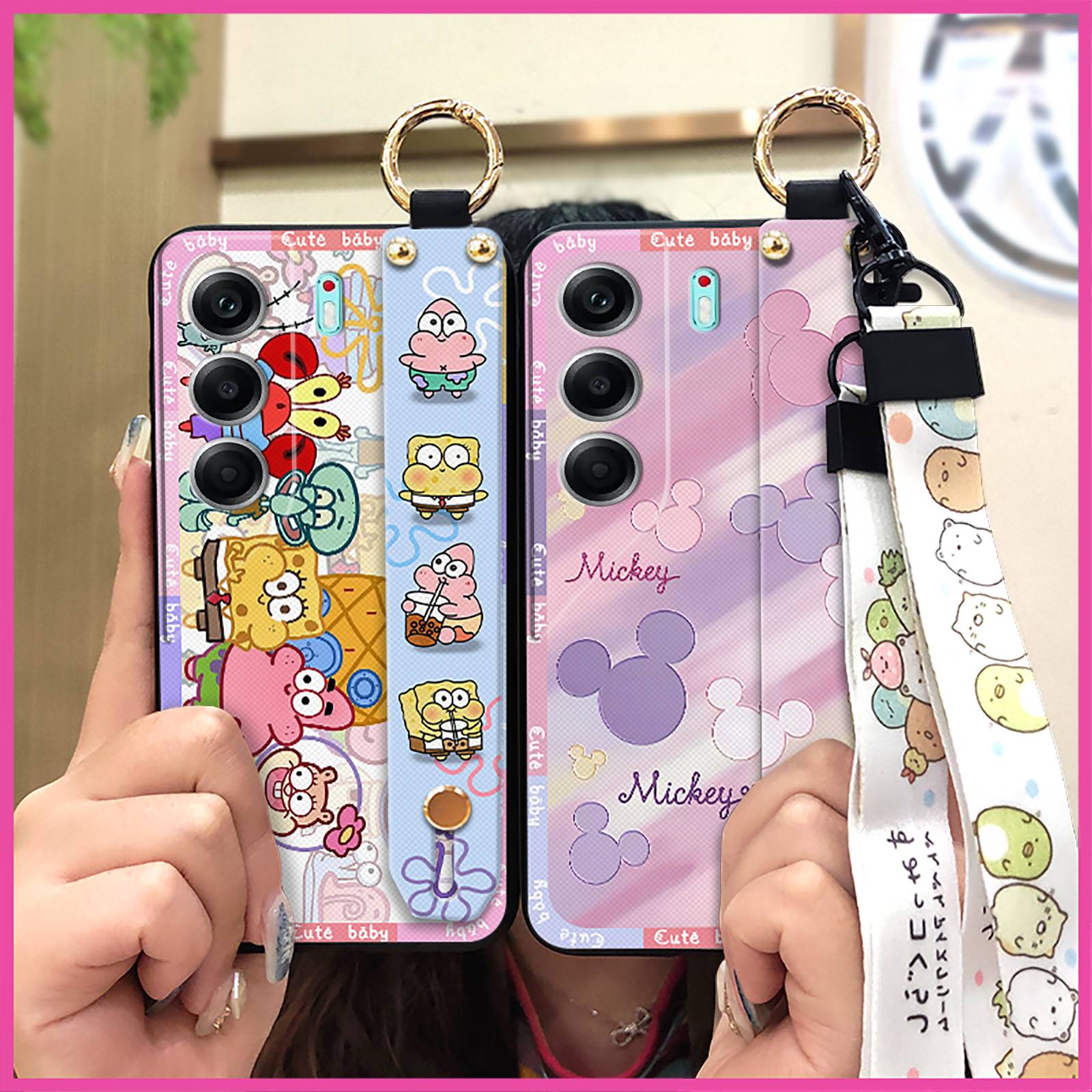 Lanyard Kickstand Phone Case For Tecno Camon40 Pro 5G/CM7 Phone Holder Protective Dirt-resistant Cute Silicone Anime