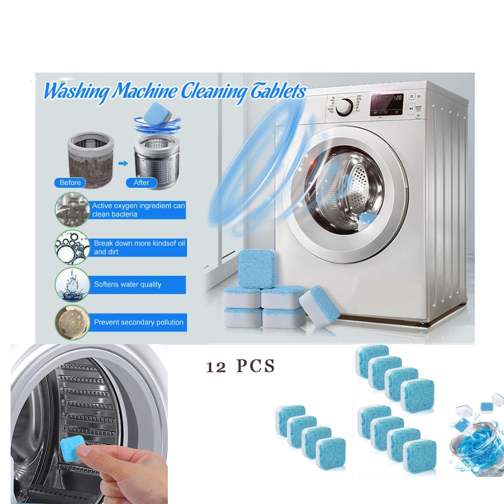 12pcs Washing Machine Cleaner Detergent Effervescent Tablet