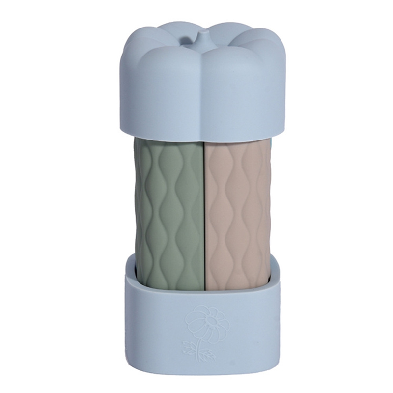 4pcs Portable Silicone Leak Proof Bottle Set for Lotion Light Blue