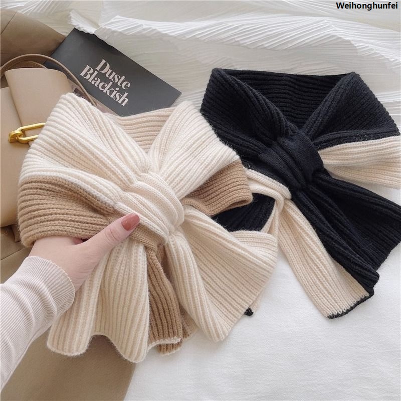WeihonghunfeiSales promotion Girl Cute Versatile Knitted Yarn Knitted Warm Ladies 2024 New Autumn Winter Scarf Cross Fashion Neck