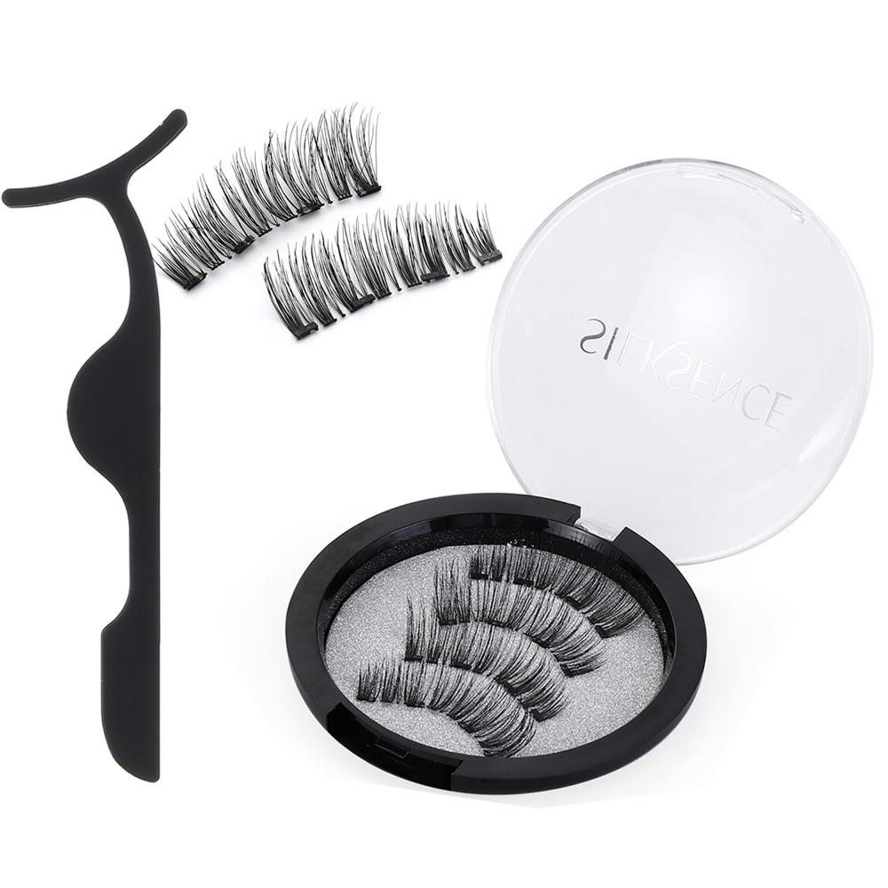 2 Pairs New Easy to apply Reusable Magnetic False Eyelashes No Glue No Liquid Eyeliner Needd Fourfold Ultra Thin Magnets Magnetic Lashes Without Eyeliner