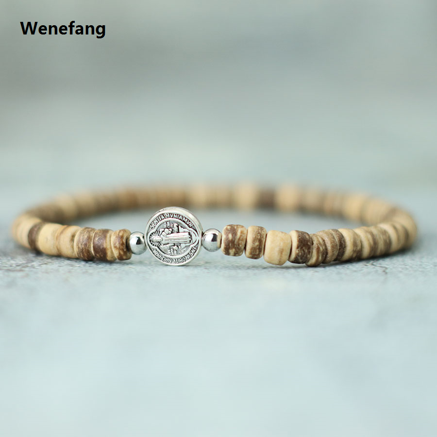 Wenefang Noter New 4mm Beaded Bracelet For Men Minimalist Cross Braslet Natural Tiger Eyes Wood Braclet Meditation Onyx Stone Brazalete