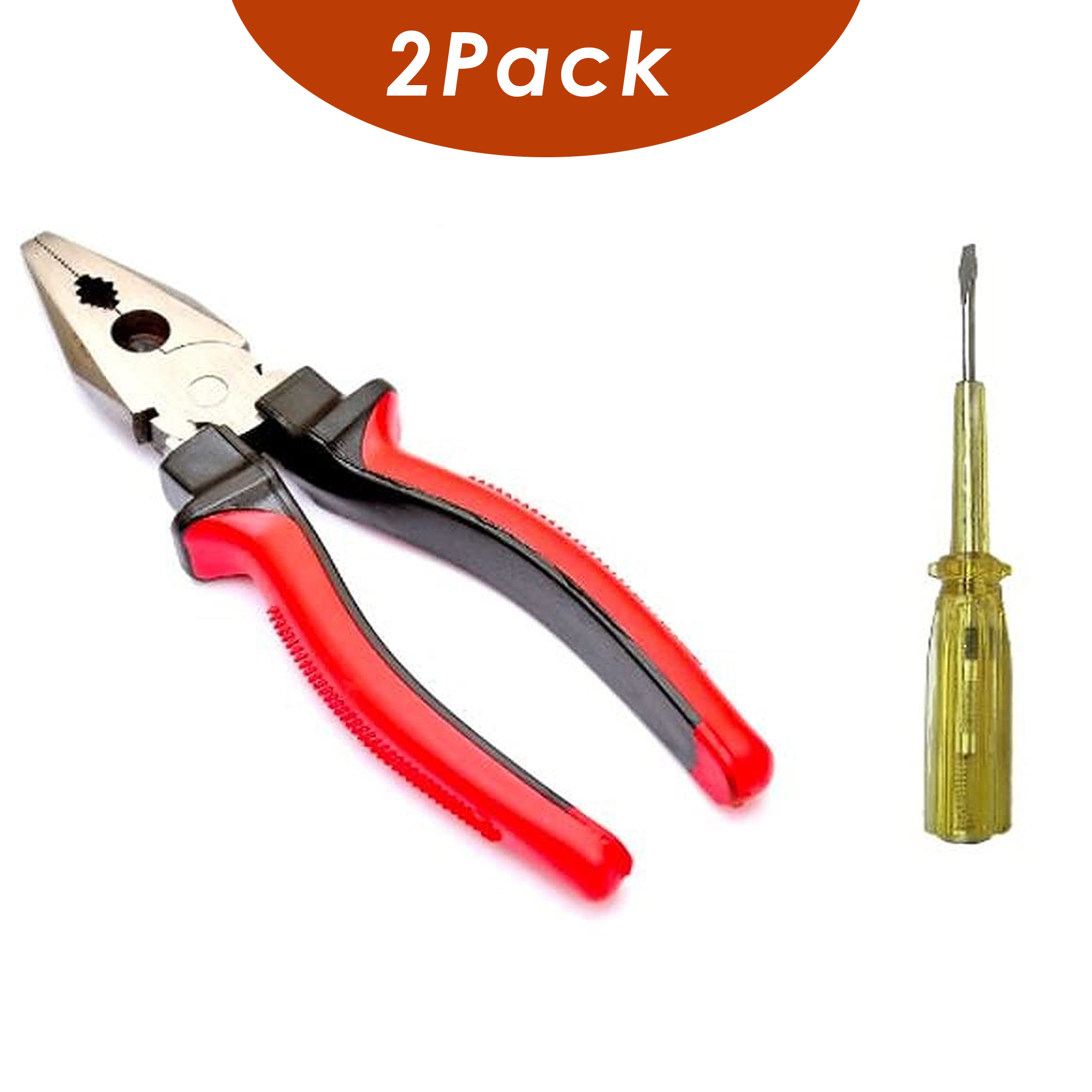2 Pcs Combo | Heavy-Duty Cutting Plier & Tester Screwdriver Set - Multipurpose Hand Tools for Home & Electrical Work | Wire Cutter, Electrician Pliers, Insulated Screwdriver for Repair & Maintenance