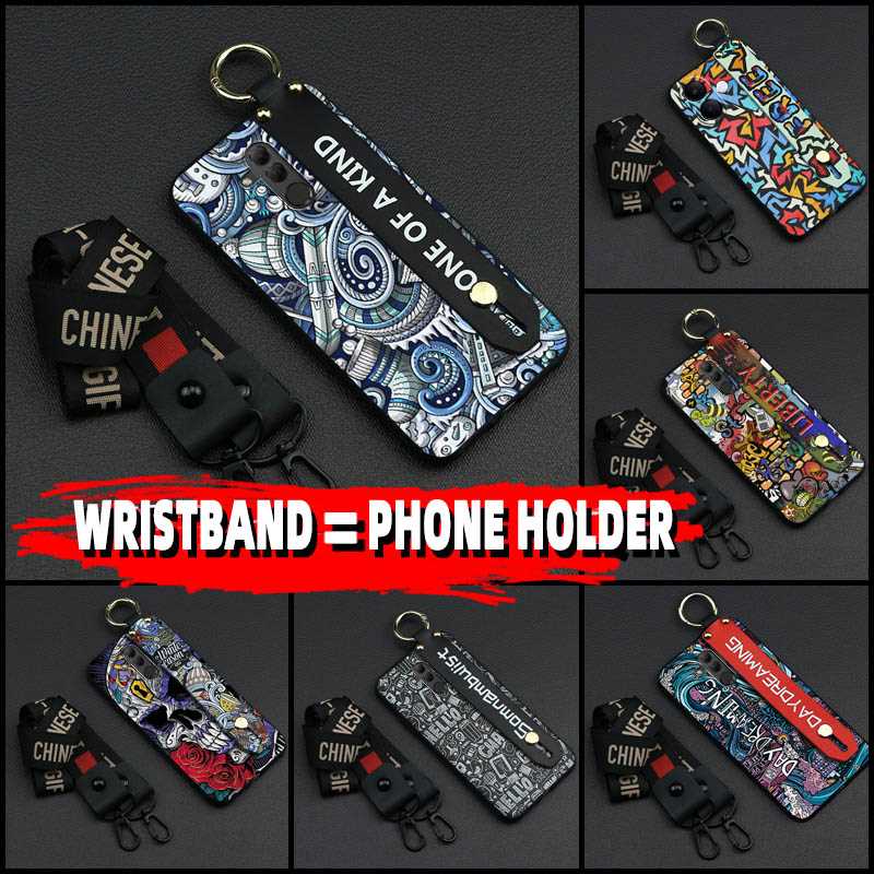 Dirt-resistant Silicone Phone Case For VIVO V60 Lite Personality Ring Fashion Design Phone Holder Lanyard Wristband