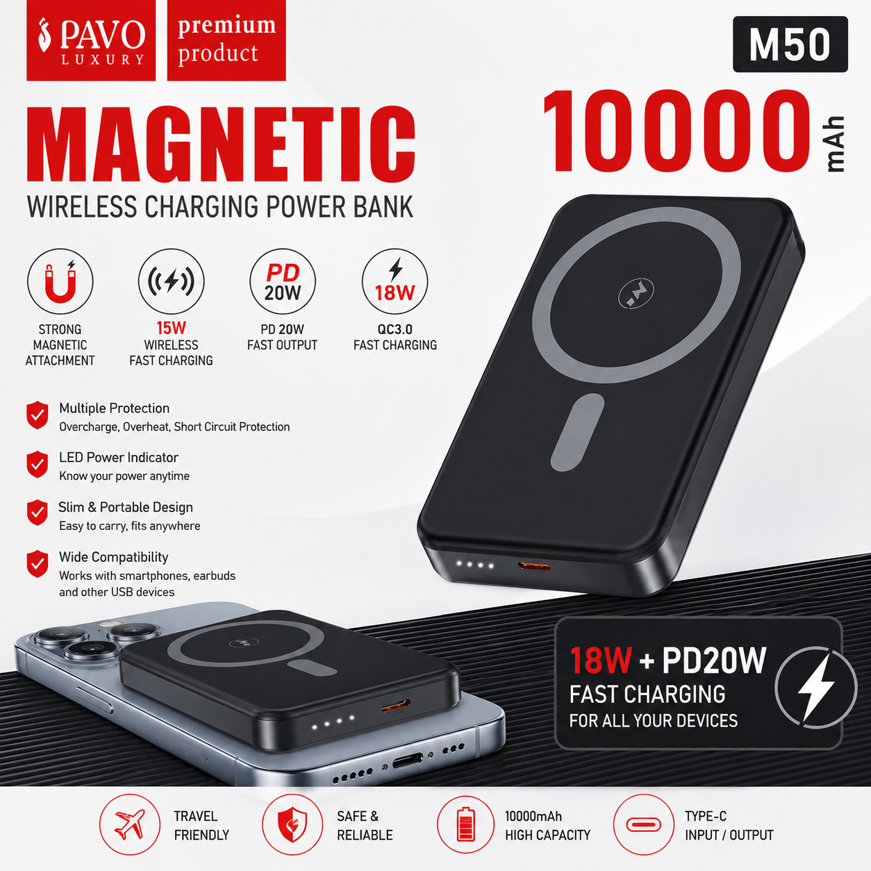 Wireless Power Bank 10000 Mah