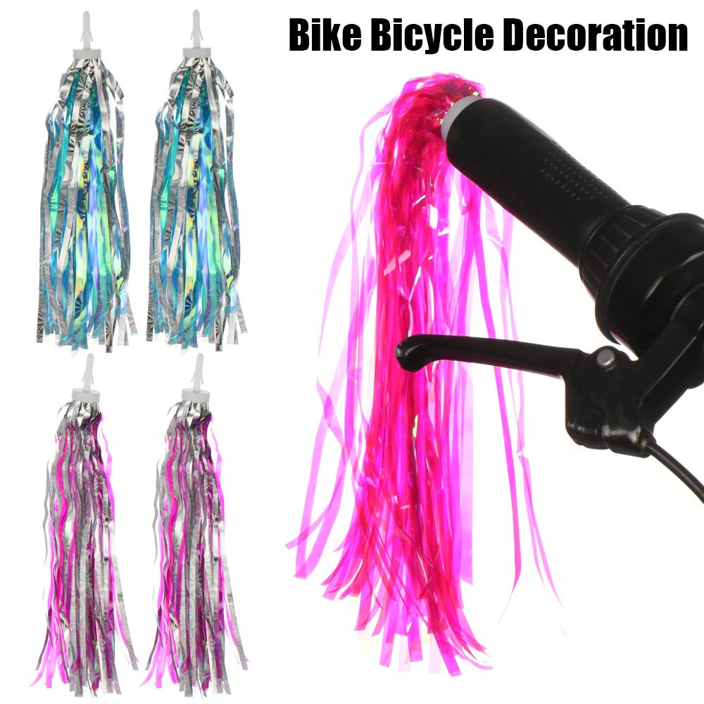 2pcs New Outdoor Kids Girls Boys Tricycle Handlebar Tassels Streamers Tassel Bike Bicycle Decoration Scooter Parts