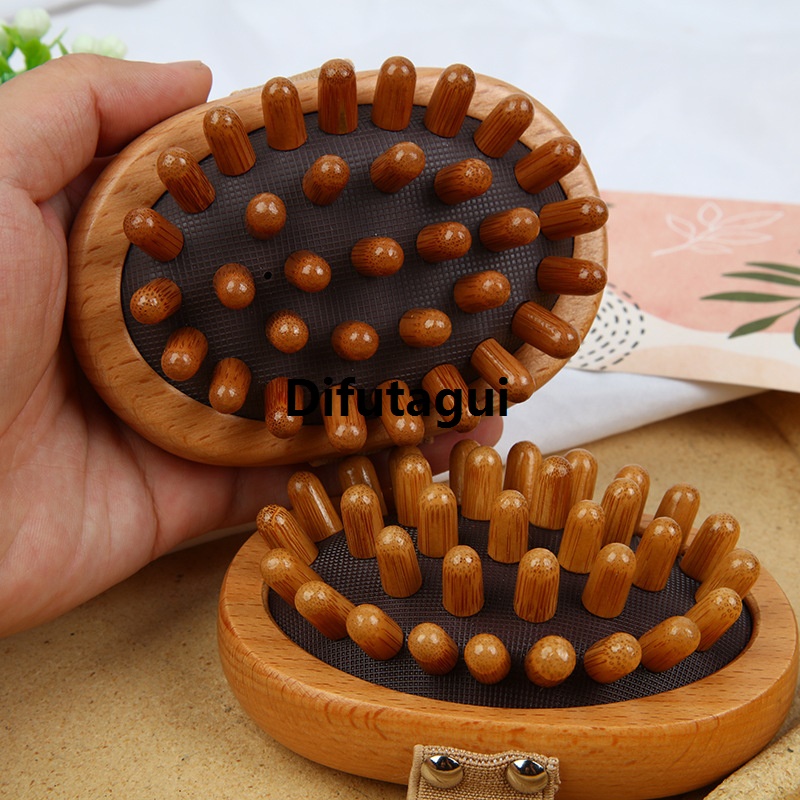 Difutagui Hairbrush Comb Scalp Hair Care Healthy bamboo comb Wood Comb New style Professional Healthy Paddle Cushion Hair Loss Massage Brush