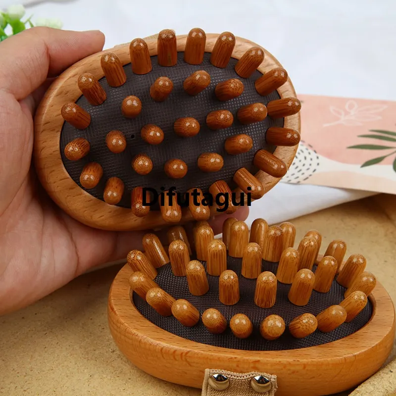 Difutagui Hairbrush Comb Scalp Hair Care Healthy bamboo comb Wood Comb New style Professional Healthy Paddle Cushion Hair Loss Massage Brush