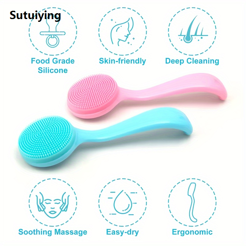 Sutuiying 6Pcs Silicone Facial Cleansing Brush Set Blackhead Removal for New Deep Cleaning and Gentle Exfoliation Face Mask Applicator