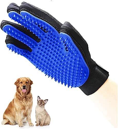 Pet Grooming Glove Gentle Deshedding Brush Fur Gloves Massage Tool Dog Cat Hair Remover