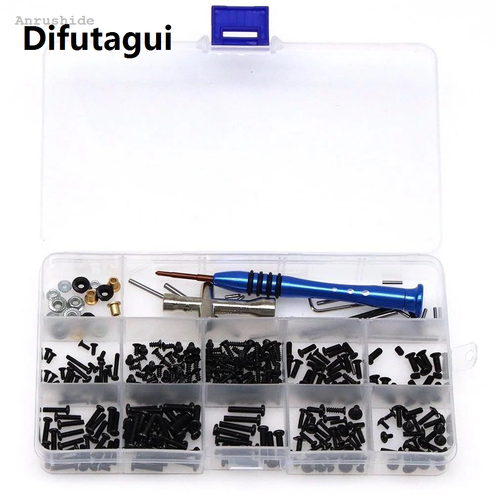 Difutagui Hot Selling Anrushide NEEBRC RC Car Tool Screws Box Kit Set for Wltoys 1/14 1/16 New 1/18 144001/A949/A959/A969/A979/K92 RC Car Accessories