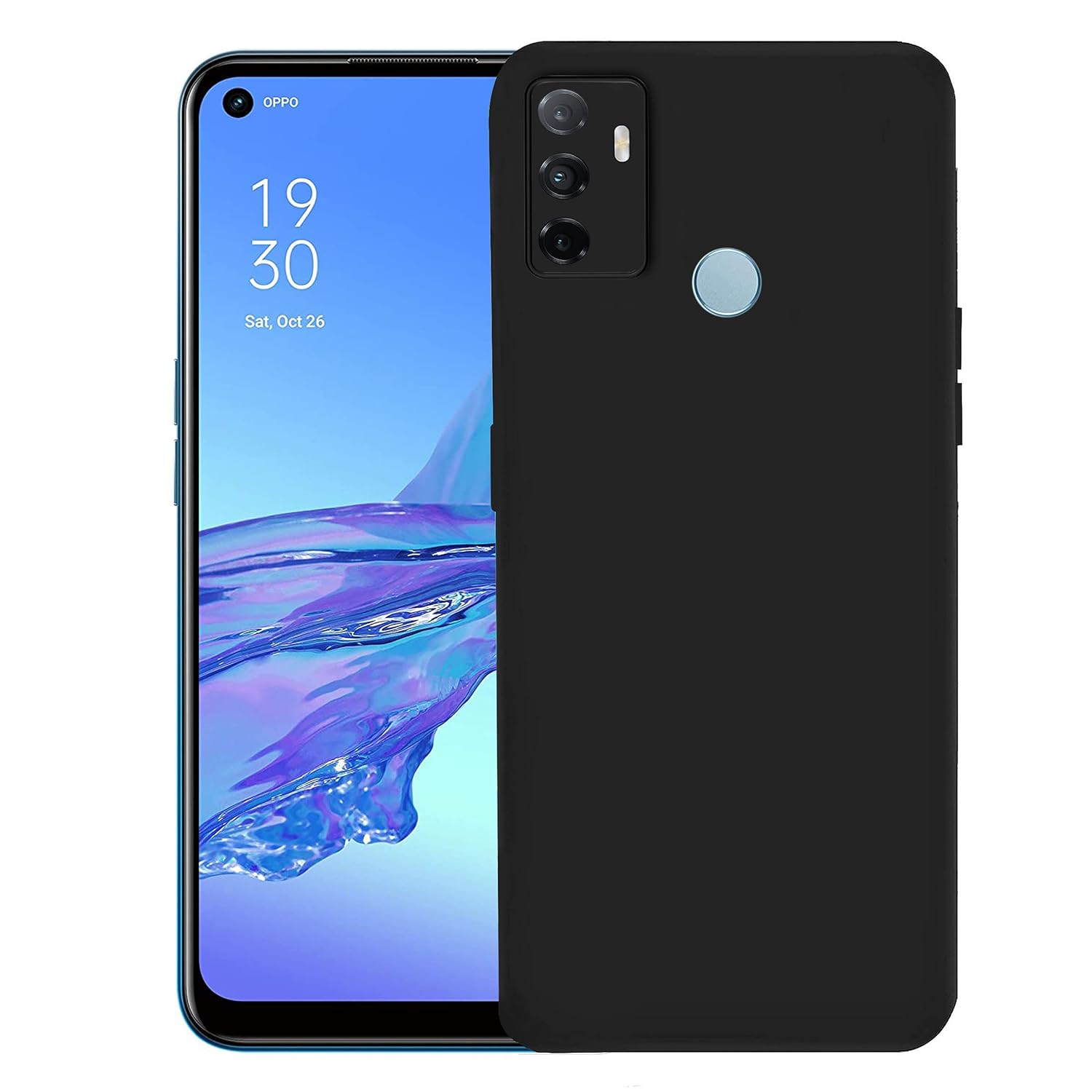 Back Cover for Oppo A53 / A33 Back Cover Case - Black Silicon