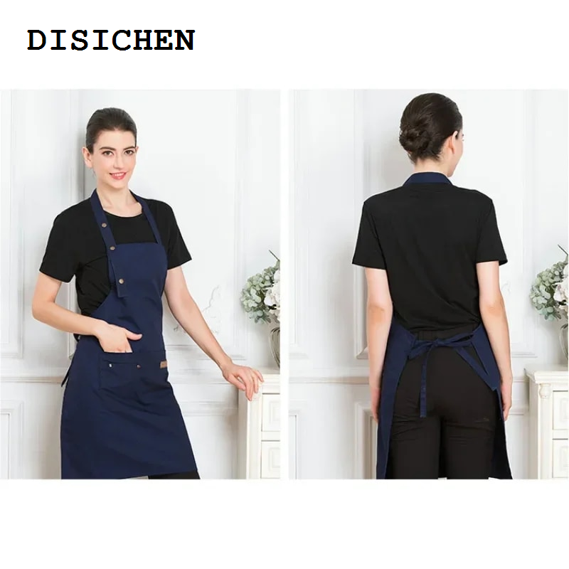 DISICHEN High Quality Kitchen Apron for Woman Men Male Chefs, Barbecues, Bars, Cafes, Beauty and Nail Studio Waterproof and Anti Fouling Uniform