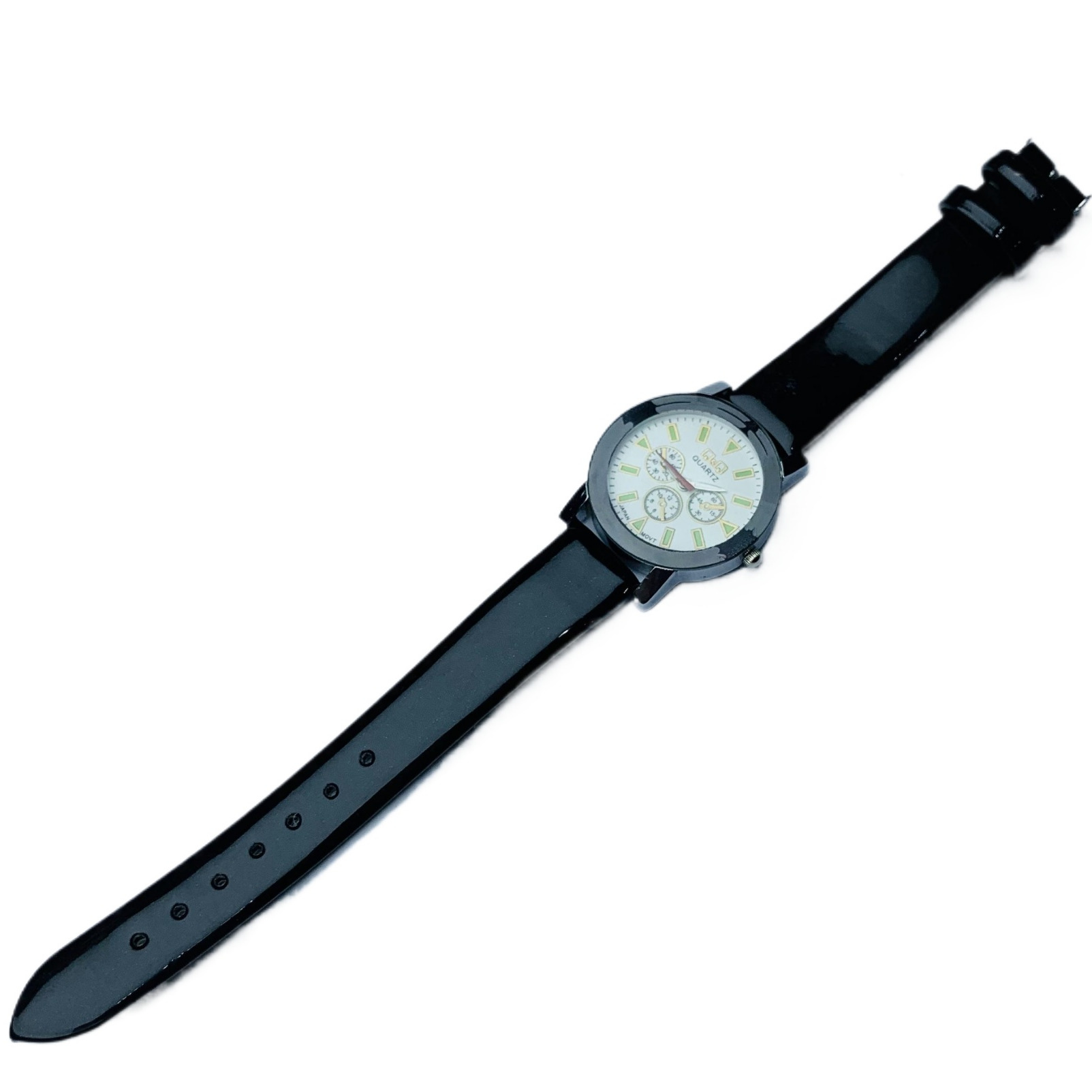 Gold Leather Gold Round White Dial Durable Quality Wrist Watch For Men-Time Plaza