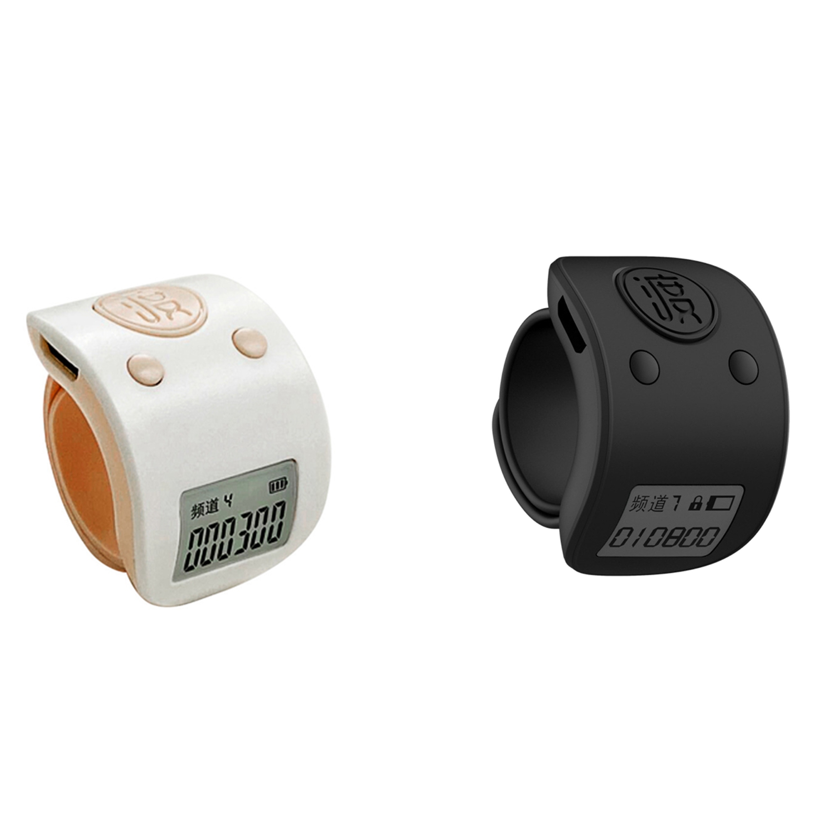 fasdaga 2X Mini Digital LCD Electronic Finger Ring Hand Tally Counter 6 Digit Rechargeable Counters Clicker-Red